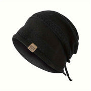 1PCS women's and men's new autumn and winter sheep wool material pure color knitted stackable hat drawstring adjustable cap hoodless hat warm hat cold hat wheat ear embroidery fashionable and versatile model - Coffee - Size XL(AU XL/EU52)