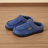 Men's Suede Slippers with Fleece Trim - Black - Size 13(AU13/EU46) In Australia - Darrahopens