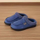 Men's Suede Slippers with Fleece Trim - Gray - Size 12(AU12/EU45) In Australia - Darrahopens
