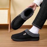 Men's Suede Slippers with Fleece Trim - Brown - Size 13(AU13/EU46) In Australia - Darrahopens