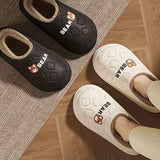 Women's Bear-Patterned Thick Sole Cotton Slippers - White - Size 6(AU6/EU37) In Australia - Darrahopens