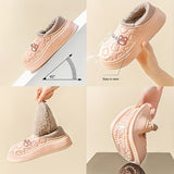 Women's Bear-Patterned Thick Sole Cotton Slippers - Pink - Size 7(AU7/EU38)