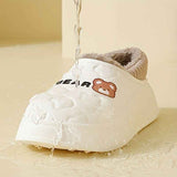Women's Bear-Patterned Thick Sole Cotton Slippers - Pink - Size 9(AU9/EU40) In Australia - Darrahopens