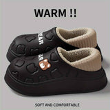 Women's Bear-Patterned Thick Sole Cotton Slippers - Black - Size 8(AU8/EU39) In Australia - Darrahopens