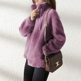 Women's  Faux Fur Jacket | Trendy & Warm Coat - Green - Size S(AU S/EU46)