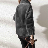 Women's  Faux Fur Jacket | Trendy & Warm Coat - Burgundy - Size XL(AU XL/EU52) In Australia - Darrahopens