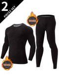 Men's Thermal Underwear Set 2-Piece Long Sleeve Top & High-Waist Pants - Black - Size S(AU S/EU46) In Australia - Darrahopens