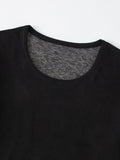 Men's Thermal Underwear Set 2-Piece Long Sleeve Top & High-Waist Pants - Black - Size M(AU M/EU48)