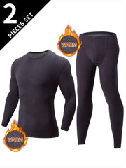 Men's Thermal Underwear Set 2-Piece Long Sleeve Top & High-Waist Pants - Gray - Size M(AU M/EU48) In Australia - Darrahopens