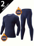 Men's Thermal Underwear Set 2-Piece Long Sleeve Top & High-Waist Pants - Beige - Size M(AU M/EU48) In Australia - Darrahopens