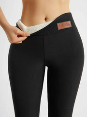 Solid Color Thickened Casual Sports Leggings - Black - Size 16(AU16/EU44) In Australia - Darrahopens