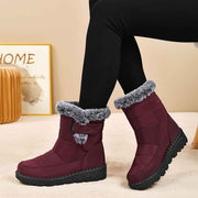 Women's Faux-Fur Trimmed Snow Boots - Red - Size 12(AU12/EU40) In Australia - Darrahopens