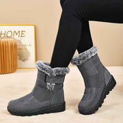 Women's Faux-Fur Trimmed Snow Boots - Gray - Size 12(AU12/EU40) In Australia - Darrahopens
