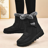 Women's Faux-Fur Trimmed Snow Boots - Coffee - Size 10(AU10/EU38)
