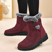 Women's Faux-Fur Trimmed Snow Boots - Red - Size 8(AU8/EU36) In Australia - Darrahopens