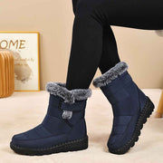Women's Faux-Fur Trimmed Snow Boots - Blue - Size 10(AU10/EU38) In Australia - Darrahopens