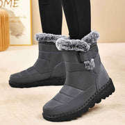 Women's Faux-Fur Trimmed Snow Boots - Gray - Size 8(AU8/EU36) In Australia - Darrahopens