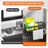 Black Sink Side Storage Rack Kitchen Sink Organiser Space Saving Kitchen Rack Under In Australia - Darrahopens
