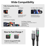 Black 240W Type-C Cable Super Fast Charging Cable 2m Data Cable Durable Charging In Australia - Darrahopens
