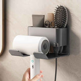 Wall-Mounted Hair Dryer Holder with Storage Compartment In Australia - Darrahopens