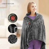 Gray Heated Wearable Blanket with Carbon Fiber Core & Adjustable Heat In Australia - Darrahopens