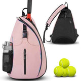 Pink Tennis Pickleball Backpack - Unisex Cross-Body Racket Backpack (33x14x49cm) In Australia - Darrahopens