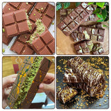 3 pieces silicone Dubai chocolate 8-slot mold food-grade silicone diy heat-resistant easy-to-remove baking cake mold for filling chocolate bars, Knafeh pistachio chocolate In Australia - Darrahopens
