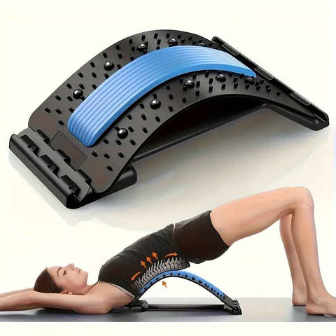 Four adjustable back stretches and posture correctors. Ergonomic waist support with massage function, safety handle, suitable for upper and lower back, office, car, home use, back stretcher, posture correction, durable structure In Australia - Darrahopens