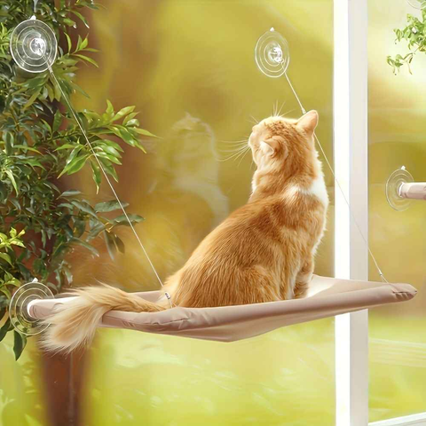 Cat hammock suction cup hanging nest pet bed removable washable cat house sunbathing platform hammock summer cat house four seasons universal In Australia - Darrahopens