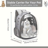 1 space capsule pet backpack - breathable transparent travel carry-on box, suitable for cats and small dogs, with zipper, portable, suitable for outdoor exploration, pet carry-on box, modern pet accessories, secure zipper closure