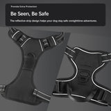 Anti-escape dog harness & leash, soft and comfortable breathable dog vest, reflective in the night, suitable for walking medium and large dogs.