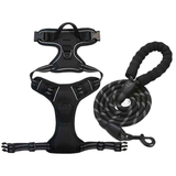 Anti-escape dog harness & leash, soft and comfortable breathable dog vest, reflective in the night, suitable for walking medium and large dogs.