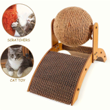 Ball cat scratching post, durable solid wood cat scratching board, vertical sisal scratching pad with integrated cat bed - indoor cat scratching furniture In Australia - Darrahopens