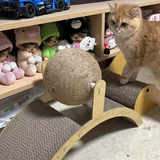 Ball cat scratching post, durable solid wood cat scratching board, vertical sisal scratching pad with integrated cat bed - indoor cat scratching furniture In Australia - Darrahopens