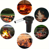Use the portable battery-powered barbecue fan blower to enhance your outdoor cooking experience. It is ideal for camping, picnics, and charcoal grilling, ensuring efficient airflow for quick and even charcoal ignition.