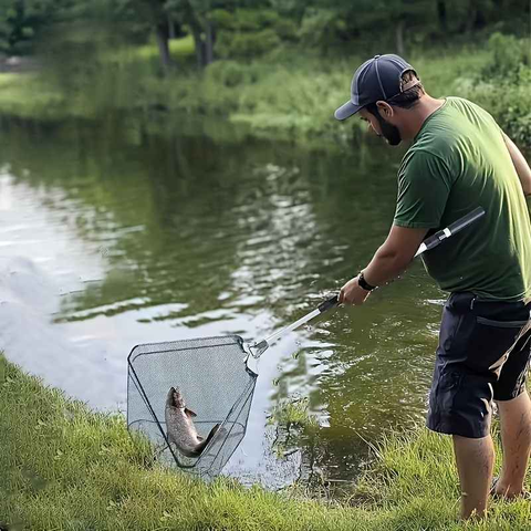 A multifunctional telescopic fishing net, the handle can be extended from 110 cm to 210 cm, which is very suitable for freshwater fishing, suitable for children and adults to use. In Australia - Darrahopens