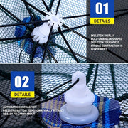 1 piece foldable hexagonal fishing net, various sizes - portable PA nylon net, suitable for mackerel, red crab, crab, etc. - dark green, easy outdoor fishing tool, suitable for Father's Day and holidays, fishing net