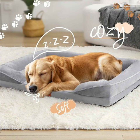 1 piece set XL size 102*80*18cm orthopedic foam dog bed, designed for super large dogs, C-shaped orthopedic dog bed, washable dog sofa bed, with removable cover and non-slip bottom, with supportive foam sofa design, suitable for pet dogs, cats, rabbits, c