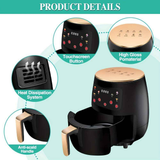 "5L Intelligent Touch · Healthy Fresh Cooking Air Fryer (Pre-set Menu / 360° Hot Air / No Oil Light Car)"