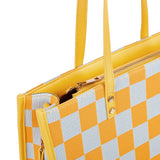 "Yuanqi Checkerboard" Warm Yellow tote bag | Two-in-one handbag and cross-body bag, can hold sunshine and trivial matters, the first choice for energetic commuting