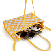 "Yuanqi Checkerboard" Warm Yellow tote bag | Two-in-one handbag and cross-body bag, can hold sunshine and trivial matters, the first choice for energetic commuting