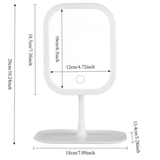 LED makeup mirror, lighted sink mirror, 3-light mode lighting makeup mirror, touch control, portable stand and foldable compact mirror, Light makeup table, rechargeable battery, portable LED makeup mirror, women's Christmas gift, suitable for home / bedro