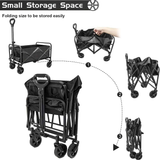 250KG Load Capacity 300L Large Capacity Heavy Duty Foldable Beach Car - All-Terrain Foldable Multi-Functional Handcart with Large Wheels, Side Pockets and Brakes - Durable Oxford Fabric and Stainless Steel Structure, Suitable for Camping, Garden, Sports a