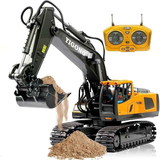 2.4G Remote Control Excavator Alloy Excavator Model Engineering Car Remote Control Car Boy Girl Unlimited Rotation - Larger 1/18 Scale Remote Control Excavator