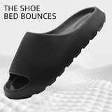 Unisex Soft Thick-Sole Slippers – 3.5cm Cushioned Comfort - Black - Size 9(AU9/EU40)