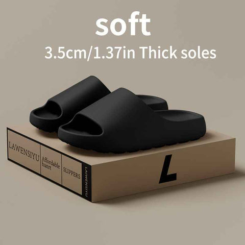 Unisex Soft Thick-Sole Slippers – 3.5cm Cushioned Comfort - Brown - Size 10(AU10/EU41) In Australia - Darrahopens