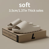 Unisex Soft Thick-Sole Slippers – 3.5cm Cushioned Comfort - White - Size 6(AU6/EU37)