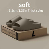 Unisex Soft Thick-Sole Slippers – 3.5cm Cushioned Comfort - White - Size 9(AU9/EU40) In Australia - Darrahopens