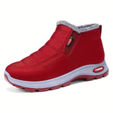 Unisex Furry-Lined Ankle Boots - Red - Size 5(AU5/EU36)