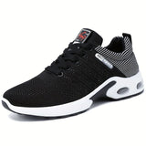 Men's Fashion Sneakers with Breathable Mesh and Cushioned Sole - Black - Size 7(AU7/EU40)